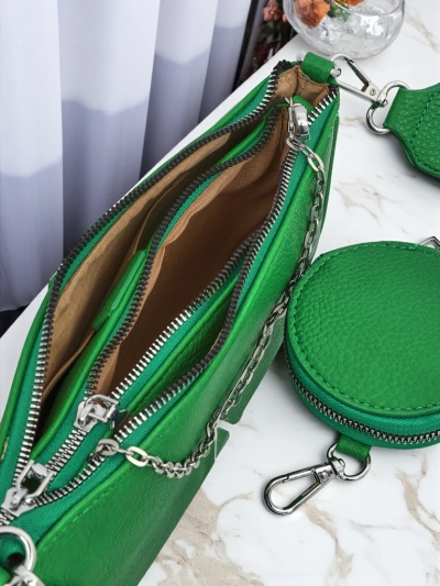 Dámská kabelka Pola Verde – zelená, ekologická kůže, 3v1, stylová