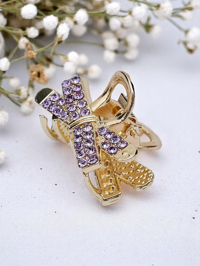 Royalfashion Sponka do vlasů se třpytivými kamínky Zlatá sponka