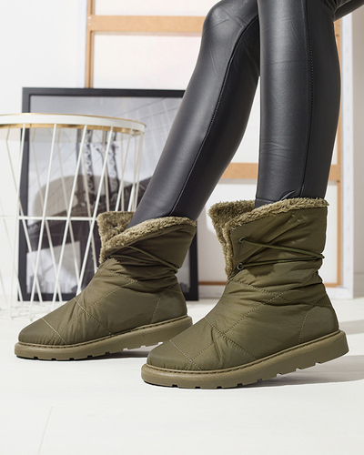 Tmavě zelené dámské boty a'la snow boots Amirfu- Obuv