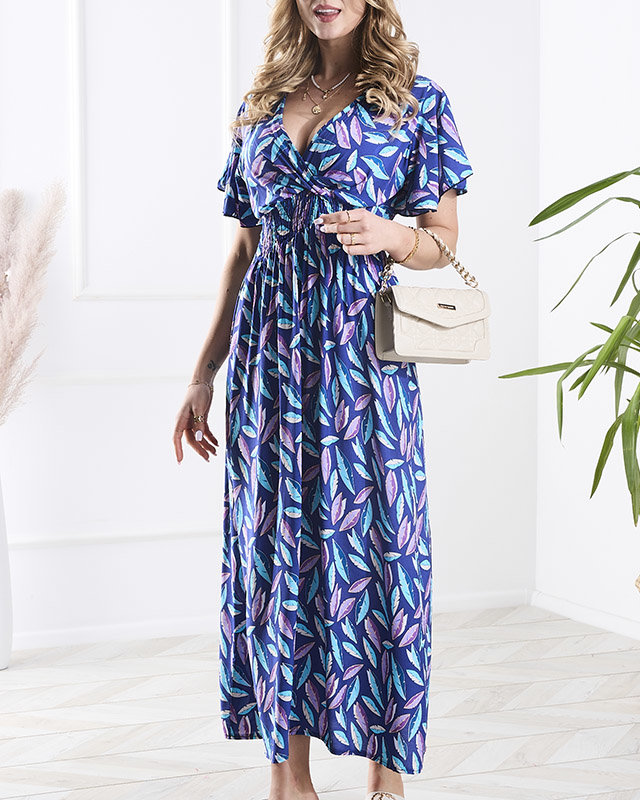 Cobalt Dámské dlouhé šaty s peřím - Oblečení