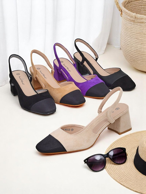 Royalfashion Жіночі туфлі-човники на низькому каблуці з декоративним носком Eleganzo