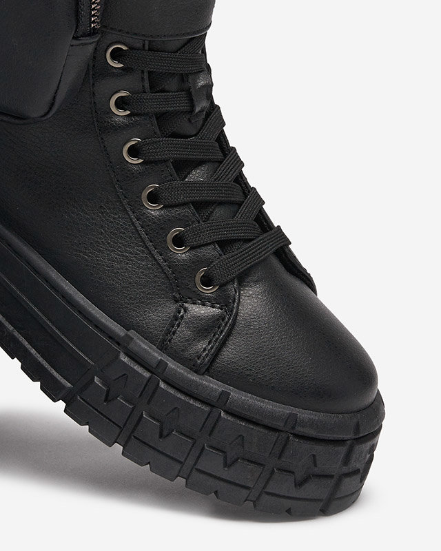 Dámská sportovní obuv z eko kůže v černé barvě Kolibs- Footwear