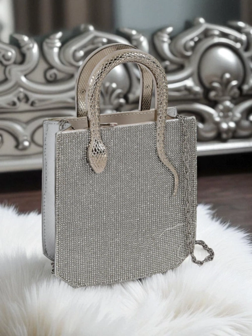 Royalfashion Копертова жіноча сумка з цирконами та ручками змії Snake Glam
