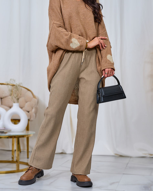 Жіночі штани з вельветової тканини Royalfashion в кольорі хакі