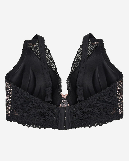 Рожевий бюстгальтер з чорним мереживом