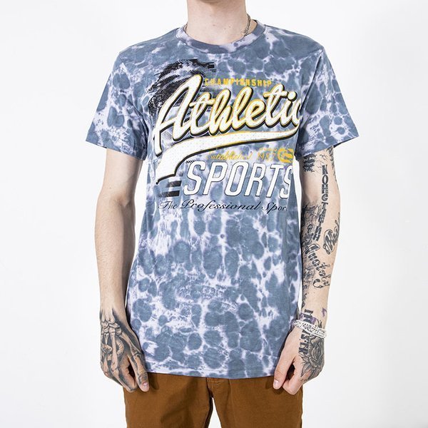 Pánské šedé bavlněné tričko s potiskem - Oblečení