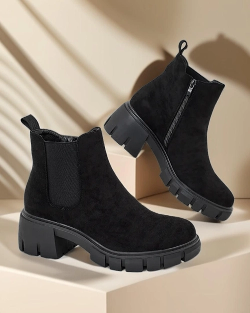 Жіночі оксамитові чоботи на шпильці Royalfashion