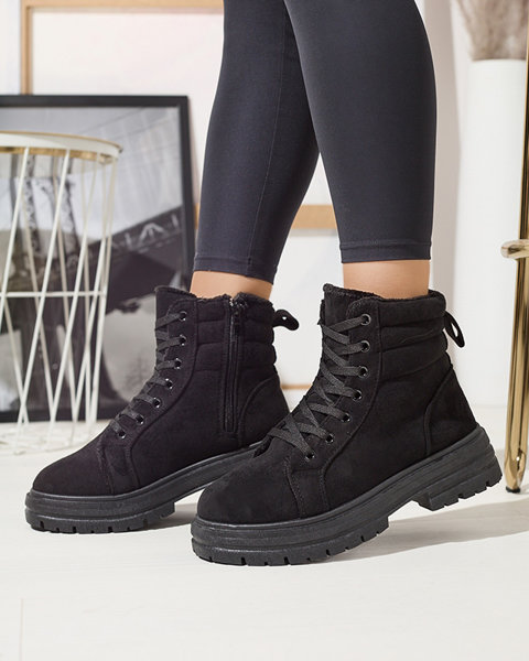 Dámské zateplené traperky v černé barvě Tivica - Obuv