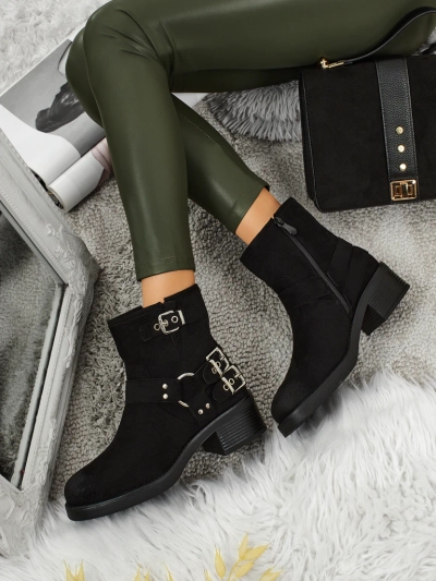 Жіночі ботильйони з екозамші з пряжками Valtos