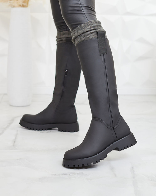 Жіночі високі чоботи Royalfashion чорного кольору Denesis