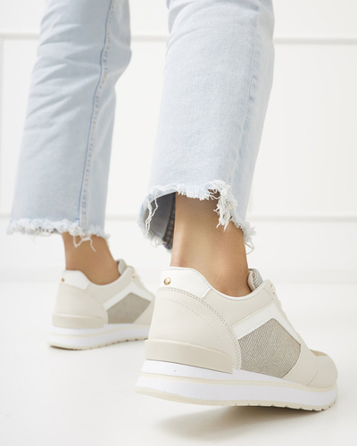 Béžové dámské sportovní tenisky se třpytkami Berilan - Obuv