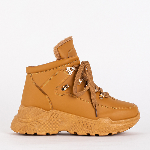 Коричневі жіночі утеплені черевики Rueq