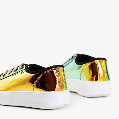 Zlaté holografické tenisky s platformou Vorden - obuv