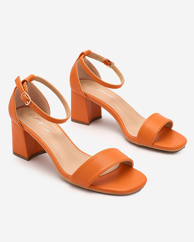 OUTLET Royalfashion Orange Dámské sandály na nízkém podpatku Charm Steps