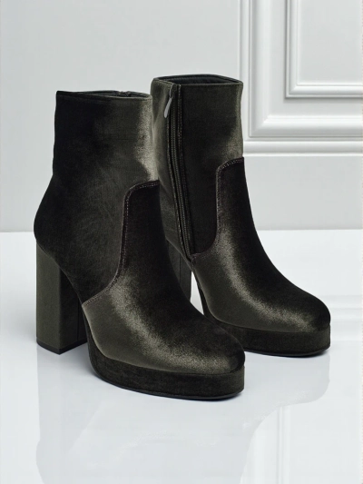 Dámské kotníkové boty na sloupku al'la Velur Miss