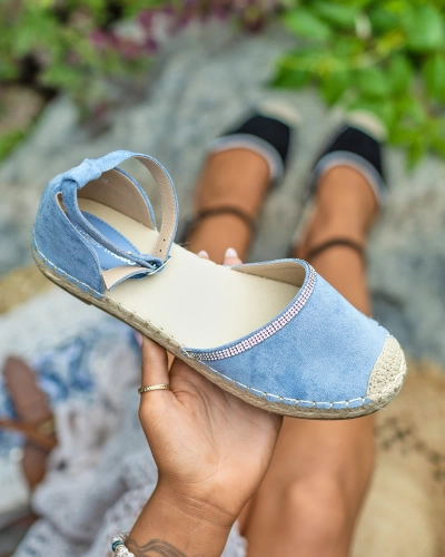 Royalfashion Dámské espadrilky se zirkony v modré barvě Rieta