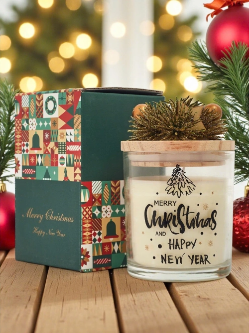 Святкова свічка запашна Merry Christmas Happy New Year