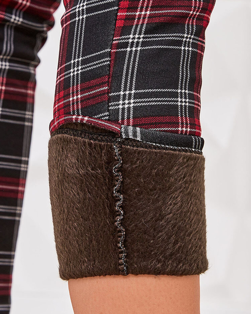 Royalfashion Утеплені картаті жіночі лосини