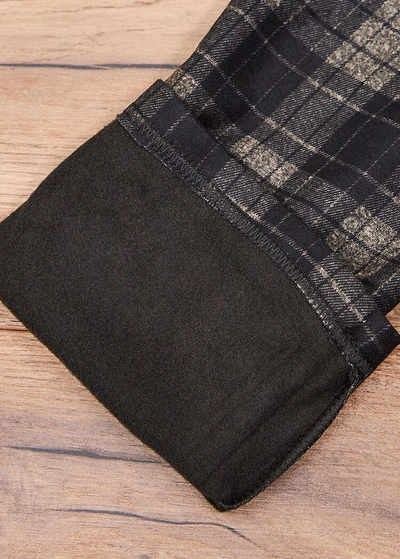 Royalfashion Hnědé dámské zateplené kostkované tregíny