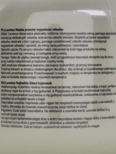 Luxelux Maska na vlasy proti vypadávání vlasů 800 ml