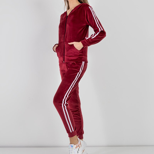 Жіночий бордовий спортивний костюм з лампасами - Одяг