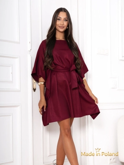 Aurelia Bordó Šaty Elegante