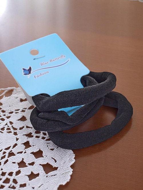 Royalfashion Набір з 3 чорних резинок для волосся Nero