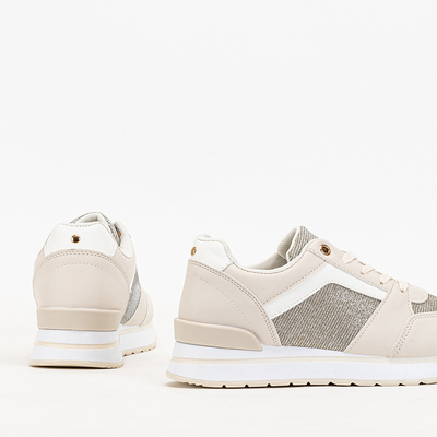 Бежеві жіночі кросівки з блискітками Berilan