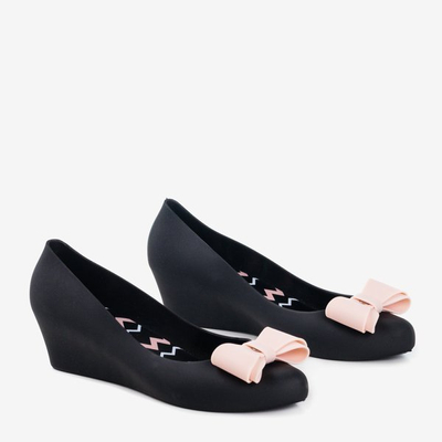 Жіноча чорна гумова меліса на танкетці Grawiti - Взуття