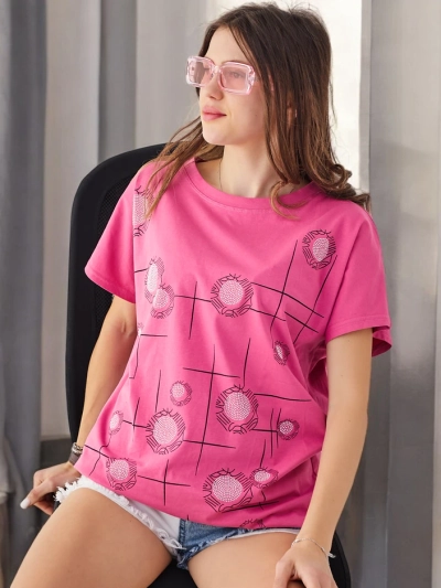Royalfashion Жіночий бавовняний футболка з принтом