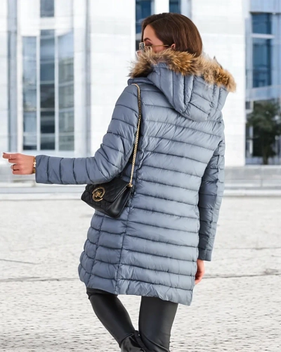 Dámská zimní bunda Royalfashion s lícovaným vzorem
