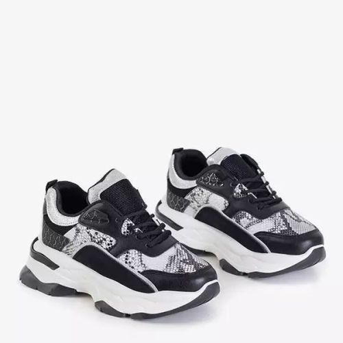 OUTLET Чорне жіноче спортивне взуття з тисненням зміїної шкіри Feliks - Взуття