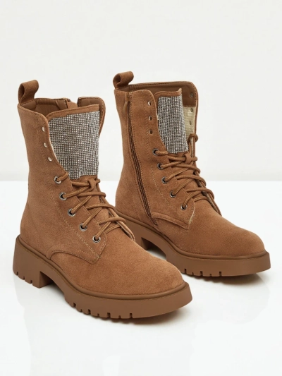 Eko semišové šněrovací dámské boty Ferlyne