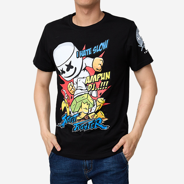 Pánské černé tričko s potiskem - oblečení