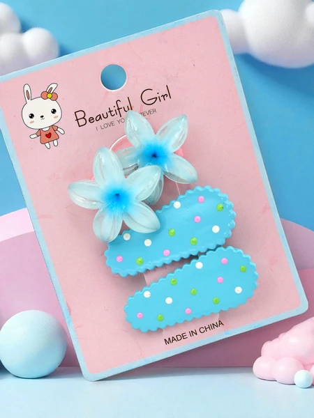 Sada spon do vlasů s květinovým motivem