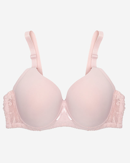 Жіночий рожевий однотонний бюстгальтер з мереживом - Нижня білизна
