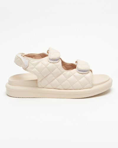 Dámské béžové prošívané sandály Acuq - Footwear