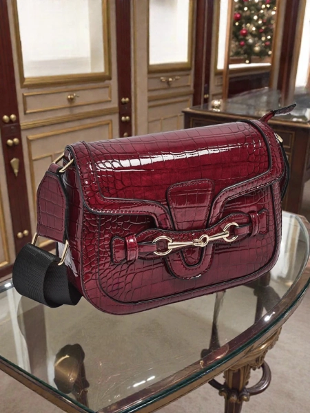 Dámská Kabelka Aurora Bordó Ekologická Kožená Elegantní