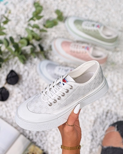 Royalfashion Білі жіночі кеди на платформі Ferriva