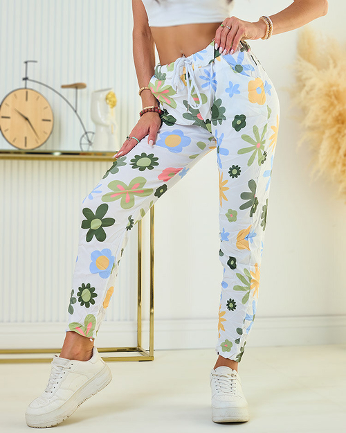 Royalfashion Жіночі брюки з квіткової тканини