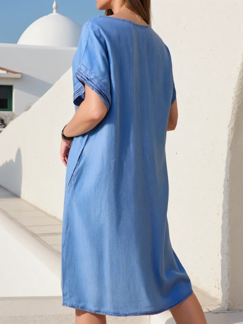 Royalfashion Проста жіноча туніка, що нагадує джинсову сукню