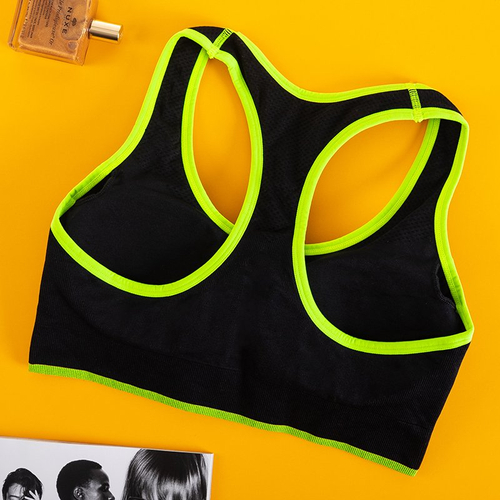 Чорний жіночий спортивний бюстгальтер