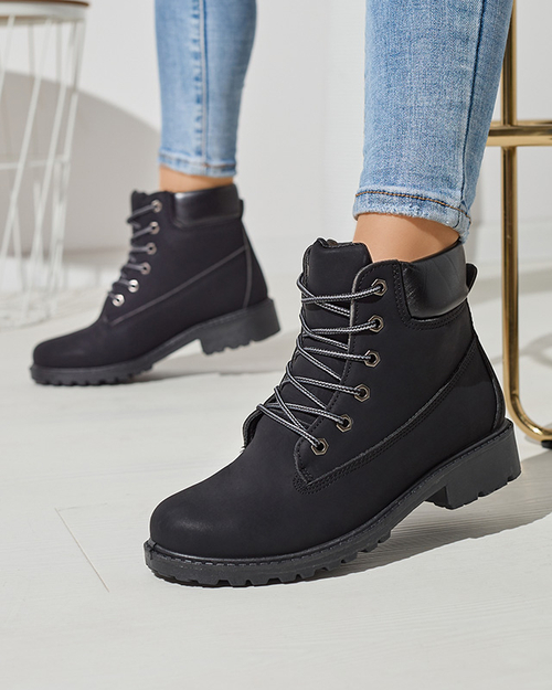 Черевики жіночі утеплені трапери чорного кольору Fanhet- Footwear