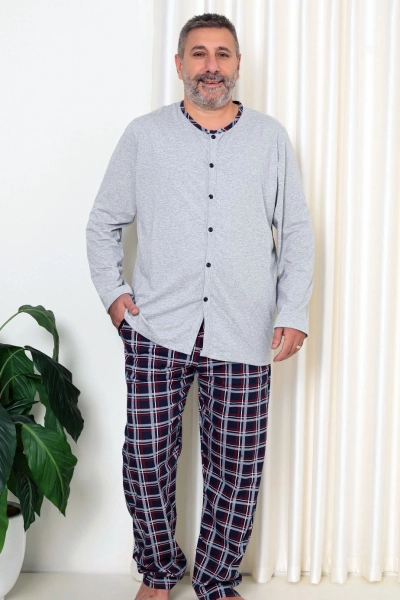 Royalfashion Чоловічі бавовняні піжами у в клітину РОЗМІР ПЛЮС