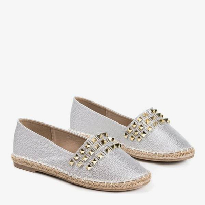 Stříbrné dámské espadrily s cvočky Anchu - Obuv 1