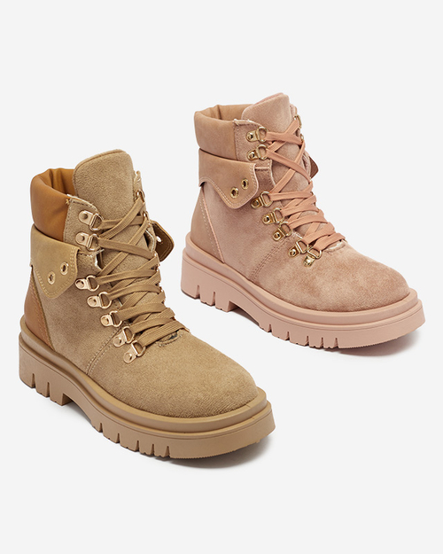 Рожеві жіночі утеплені черевики-трапери Boserra - Взуття