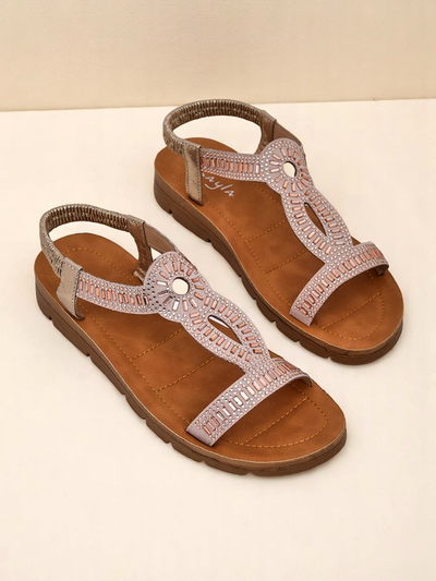 Royalfashion Dámské sandály s ozdobnými pásky Ava Shine