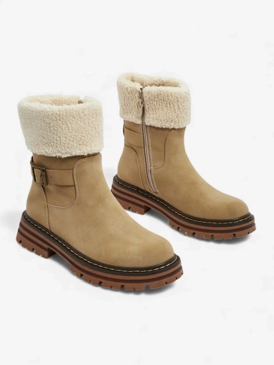 Eko kožené dámské kotníkové boty s kožíškem Merli