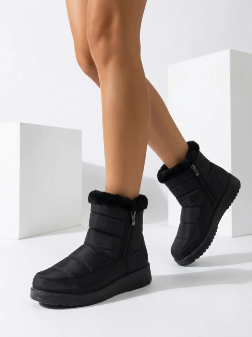 Жіночі Ботильйони Venus Чорні з Тканини Зручні на Зиму