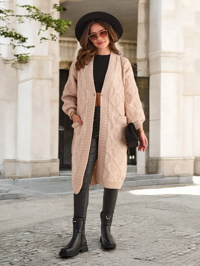 Royalfashion Pletený ženský pončový svetr